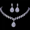 Other Jewelry Sets Emmaya Simulated Bridal Silver Necklace Sets 5 Colors Wedding Jewelry Parure Bijoux Femme Party Gift 220921