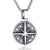 Подвесные ожерелья yoiumit retro из нержавеющей стали норвежский компас серебряный ожерелье викинги руны панк -цепь мужчина мужской ювелирные изделия