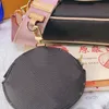 Bolsas de noite femininas 2 pçs bolsa tiracolo bolsas de ombro velha flor circular clássico L carta bolsa acolchoada couro de vaca bronze corrente de ouro jacquard