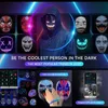 Máscaras de fiesta LED a todo color Cambio de cara Brillante Control de aplicación DIY Imagen programable Halloween Cosplay Decoración 220920