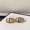 Klasyczne projektantki kolczyki dla kobiety designerski pierścionek z uszami z Diamond Gold Kolor Birthday Prezent biżuterii 2 style