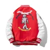 Männer Jacken Varsity Jacke Männer Frauen Winter Stickerei Baseball Hip Hop Brief Cartoon Anime Mantel Mit Kapuze Amerikanische Paar Windjacke