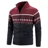 Menströjor Vintertröja Cardigan Mens Standup Collar Slim Tjock Velvet tjock tröja Stickad tröja Mens Cardigan Jacket M3XL STORLEK 220921