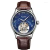 Zegarek na rękę Aesop Real Tourbillon mechaniczny automatyczny zegarek retro skórzany szkielet szafirowe zegarki dla mężczyzn luksusowy zegar renogio masculino