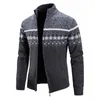 Menströjor Vintertröja Cardigan Mens Standup Collar Slim Tjock Velvet tjock tröja Stickad tröja Mens Cardigan Jacket M3XL STORLEK 220921