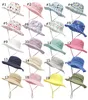 Ins Children's Bucket Hat Sun Fish Visor Bloem Animal Dinosaur Gedrukte Sunhats Baby Fashion Summer Helmet Topee 16 kleuren
