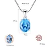 Nouveau pendentif topaze bleue synthétique s925 collier en argent femmes boîte chaîne simple niche design sens bijoux en gros