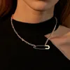 Collana girocollo con spilla da balia creativa per donna, semplice regalo di gioielli con collane a catena con graffetta e clavicola