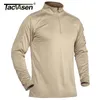 T-shirts pour hommes TACVASEN avec poche zippée T-shirts à manches longues tactique 14 chemises à col zippé à séchage rapide militaire armée hauts homme 220920