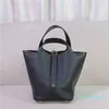 Bags Large Designer Bag Locks Top Layer Cowhide Litchi Pattern Basket Bucket Capacity Women's