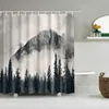 Shower Curtains Beach Tree Landscape Print Curtain Waterproof Bathroom Home Decor Free Hook