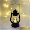 Dekoracja imprezy Eid LED Light Vintage Style Wind Lantern Electronic Handheld Night Lampa dla islamskiego muzułmańskiego dekoracji Ramadan Dhvtm