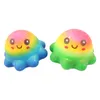 Rainbow Octopus Vent Ball Squeeze Toys Decompression Toy Soft Stress Squid Slow Rebound Rubber Balls Relieves Anxiety And Stress Autism Fidget Jelly Childrens Gift