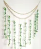 Decorative Flowers Bohemia Handmade Artificial Eucalyptus Leaves Tassel Garland With Wooden Beads Wall Hanging Boho Home Decor