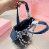 4 kolory torebki na ramię skórzane mini totaty mini torba luksusowa designerka torebki crossbody plisowane krzyżowe ciało kobiety klapa torebka diamentowa portfel vintage