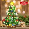 Decorazioni natalizie per bambini Fai da te Albero di Natale in feltro con ornamenti 26 pezzi Decorazioni di buon Natale Bambini Regali Navidad Anno Casa Mall Deco 220921