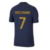 2022 Fransa Mbappe Griezmann Futbol Formaları Dembele Benzema Giroud Guendouzi Tchouameni Varane Kunde Benzema Nkunku Maillot de Futbol Gömlek Erkekler Çocuk Kiti Seti