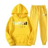 FW22 TRAPSTAR Tryckt Streetwear Herr Dam Träningsoverall Fleece Varm Tvådelad Set Hoodie Byxor Set Sweatshirts Jogging Man