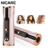 Curling Irons Nicare Automatic Hair Curler Iron LCD Display USB Arglable Artlugation لأداة تصميم الموجة المحمولة المنزلية 220921