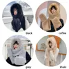 BERETS 2022 Fashion Winter Women Beanies Caps Warm Hat Casual Plush Scarf Gloves Set Faux Fur