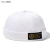 Berets Neuheit Falten Schädeldecke Retro Männer Sailor Cap Frauen Warme Gerollte Manschette Eimer Einstellbare Brimless Hut Hip Hop Motorhaube beanies