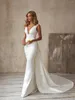 Robe de mariée Vinca robes de sirène ensoleillées 2022 avec train détachable arc blanc ivoire Boho robe de mariée col en v Abito Da Sposa