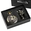 Pocket Watches Watch Set Retro Nostalgic Commemorative Flap Embossed Multi-pattern Quartz Large Collection Gift Pock