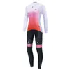 2024 Pro Women Art White Winter Cycling Jersey Set Long Sleeve Mountain Bike Cycling Clothing Breattable Mtb Bicycle Clothes Wear Suit B17