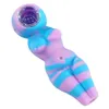 Smoking pipes lady held mini hand pipe siliocne unbreakable bubbler dab rig hookah smoke accessories