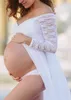 출산 드레스 흰색 레이스 출산 드레스 사진 긴 임신 촬영 드레스 여성을위한 섹시한 분할 사진 소품 새로운 J220915에 대한 임신 맥시 가운