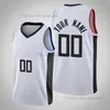 Wydrukowane niestandardowe koszulki do koszykówki DIY Basketball Truszcz Drużyny Drukuj spersonalizowane litery Nazwa i numer męskie dzieci młode Los Angeles 502110