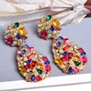 Cristalli colorati Orecchini pendenti Accessori di gioielli per le donne Tendenza moda Strass Pendientes Bijoux