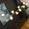 Hanglampen Meerdere hoofden bal in plafond kroonluchter eettafel keuken woonkamer dubbele glazen lampenkap led suspensie luminaire