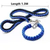 Hundhalsar Medium och stort drag rep 1.3m utomhustr￤ning Nylon Bold Metal Anti-Bite Chain Safety Pet Collar