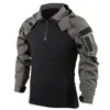 Men's T-Shirts Bomber Jacket Tactical Flight Coat Combat T-shirt Hunting Hoodie Camouflage Men 220920
