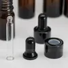 5-100ml Empty Essential Oil Dropper Bottles Amber Perfume Containers Refillable Cosmetic Packaging