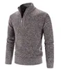 Men's Sweaters Half Zip Mock Neck Knitted Pullover Solid Color Stand Collar Casual Cashmere 220920