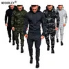 Herren Trainingsanzüge Trainingsanzug Militär Hoodie 2 Stück Sets Costom Your Camouflage Muscle Man Herbst Winter Taktische Schweißjacke Hosen 220920