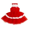 Kerst Tutu-jurk Toddler Girls Mouwloze Paillette Tulle Princess Jurk Xmas Ruffles Jurken 1-5 jaar feest verjaardagsjurk