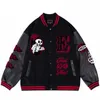 Men's Jackets Varsityjacket Mens Streetwear Skeleton Embroidery Baseball Jacket Loose Casual Outerwear Bomber Male 2022 Winter 28
