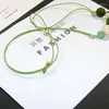 Pendant Necklaces 2022 Autumn Artistic Green Adjustable Wax Rope Manual Ball Fire Mountain Stone Rattan Accessory Necklace Female