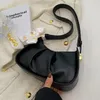 Вечерние сумки черные плиссированные сумки на плече женский модный шелк шелковый шарф -шарф роскошные кожаные сумочки