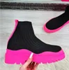 Boots Women Ankle Knitted Sock Platform Female Slip-on Ladies Casual Comfortable Concise Fashion 2023 Studens Short 220921