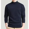 Herentruien Herentrui Effen truien Mock Neck Lente- en herfstkleding Dun mode-hemd Maat M tot 4XL 220921