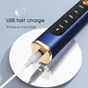 Diş Fırçası ZS Altın Düğmesi 5 Mod USB Şarj Cihazı Değiştirme 8 Fırça Başları Akıllı Zamanlayıcı Dişleri Yetişkin Sonic Electric 220921
