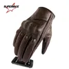 Fem fingrarhandskar Motorcykelhandskar Läder Touch Men Brown Outdoor Sport Cycling Glove Motorcykel Racing Guantes de Moto Luvas de Motocicleta 220921