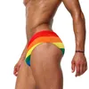 Mäns badkläder Rainbow Badkläder Mens Swimming Briefs Push Up Swimming Trunks For Man Swimsuit Beach Sexig Gay Bikini Short Desmiit badkläder Kort J220913