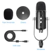 Ensemble de microphone Usb E21 pour ordinateur portable Microphone à condensateur d'enregistrement en métal avec trépied pour PC Webcam Jeu Vlog Streaming Popcast