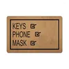 السجاد ترحيب بمستحضر للباب الأمامي - Keys Phone Mask تذكير مضحكة الحصير المطاط