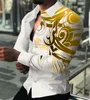 Herrklänningskjortor Fashion Men's Prom Clothing Luxury Cardigan Social Men Lapel Button Down Casual Beach Print Long Sleeve Tops Plus
